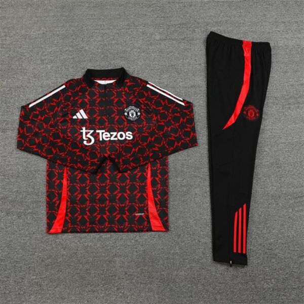 Manchester United 2024-25 Red Black (Camo Edition) Half Zip Long Sleeve Training Kit - Image 3