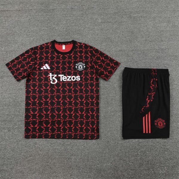 Manchester United 2024-25 Red Black (Camo Edition) Short Sleeve Training Kit - Image 3