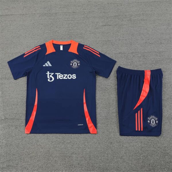 Manchester United 2024-25 Royal Blue Short Sleeve Training Kit - Image 3