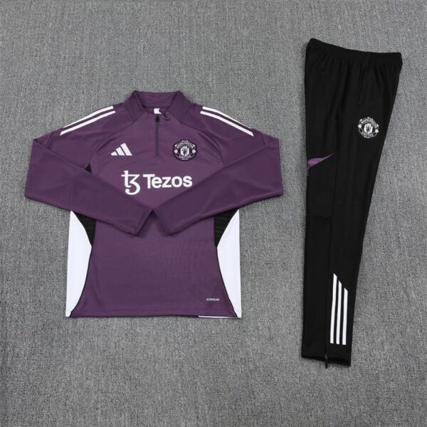 Manchester United 2025-26 Purple Half Zip Long Sleeve Training Kit - Image 3