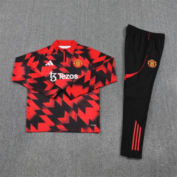 Manchester United 2025-26 Red Black (Camo Edition) Half Zip Long Sleeve Training Kit - Image 3