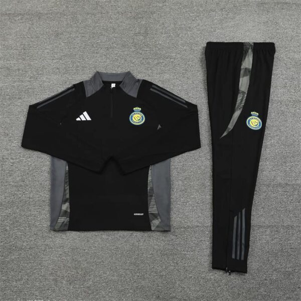 Al-Nassr 2024-25 Black Half Zip Long Sleeve Training Kit - Image 3