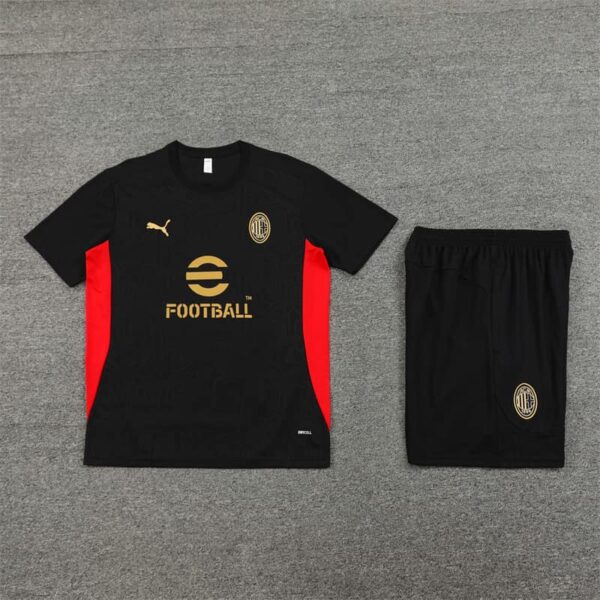 AC Milan 2024-25 Black Short Sleeve Training Kit - Image 3