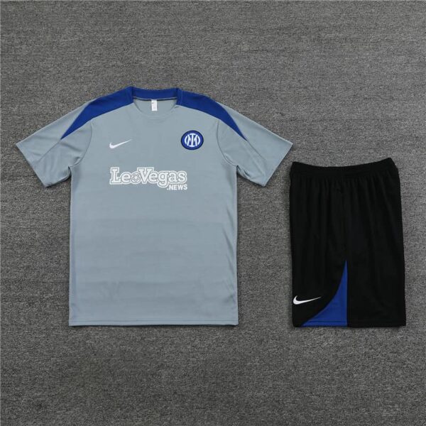 Inter Milan 2024-25 Grey Short Sleeve Training Kit - Image 3