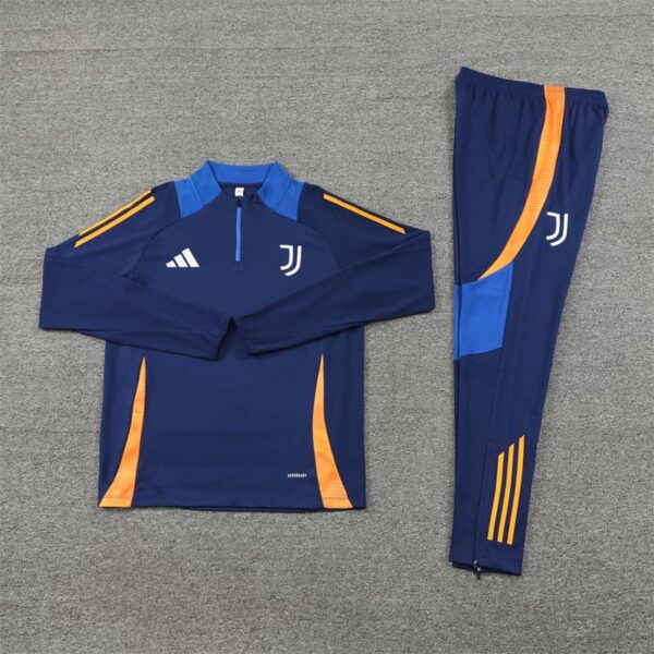 Juventus 2024-25 Royal Blue Half Zip Long Sleeve Training Kit - Image 3