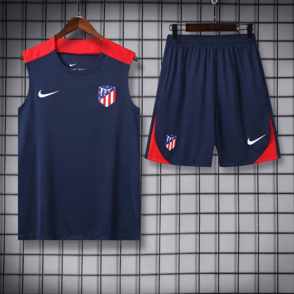 Atletico Madrid 2024-25 Navy Blue Vest Training Kit - Image 3
