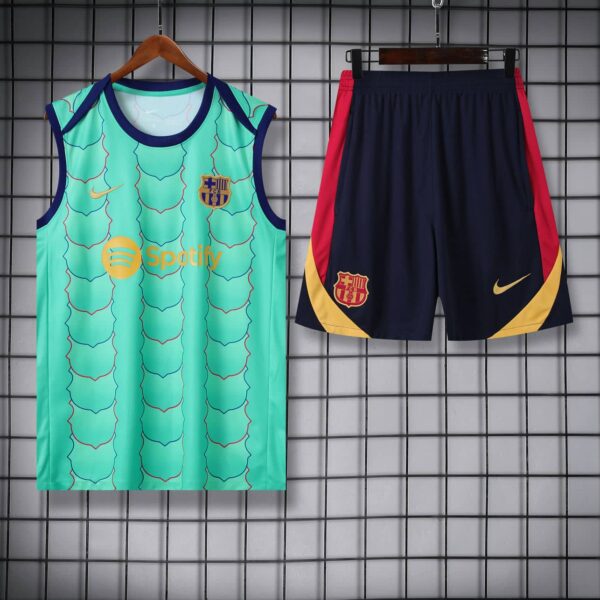 Barcelona 2024-25 Green Scales Vest Training Kit - Image 3