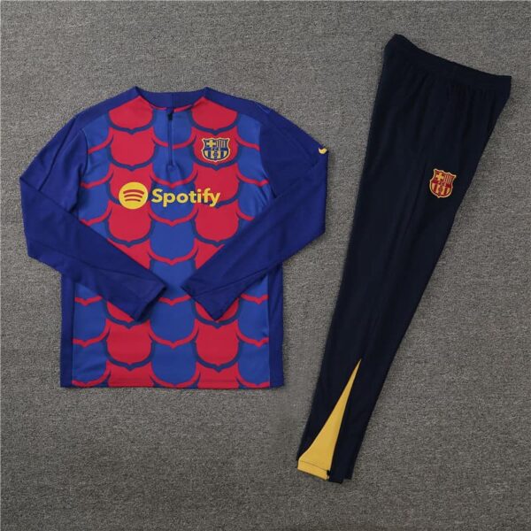 Barcelona 2024-25 Red Blue (Camo Edition) Half Zip Long Sleeve Training Kit - Image 3