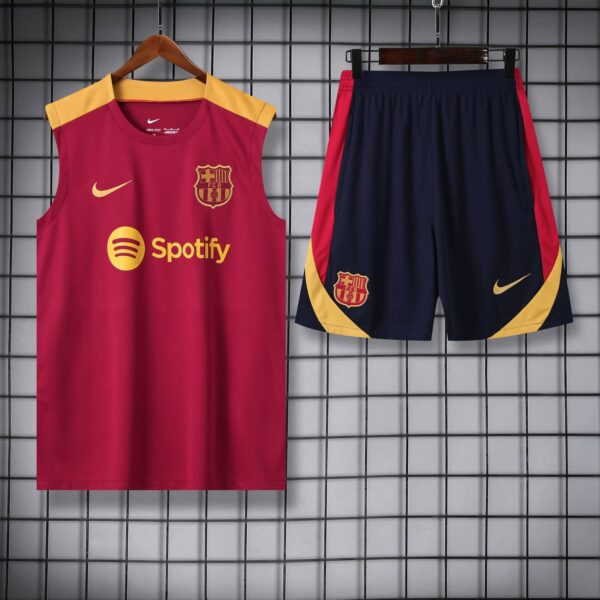Barcelona 2024-25 Red and Yellow Vest Training Kit - Image 3