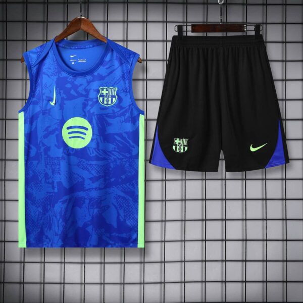 Barcelona 2025-26 Blue and Neon Green Vest Training Kit - Image 3