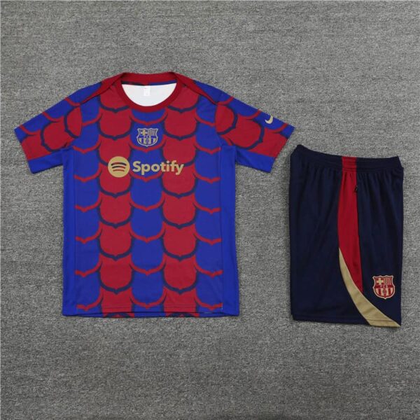 Barcelona 2024-25 Red Blue (Camo Edition) Short Sleeve Training Kit - Image 3
