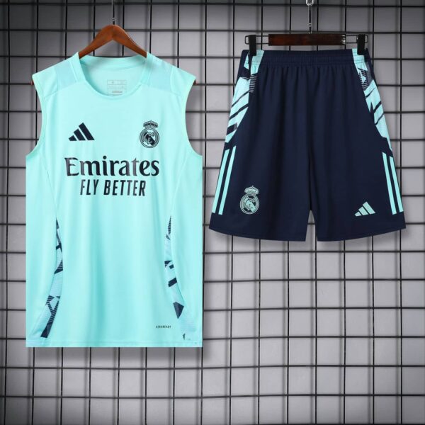 Real Madrid 2024-25 Aqua Blue Vest Training Kit - Image 3