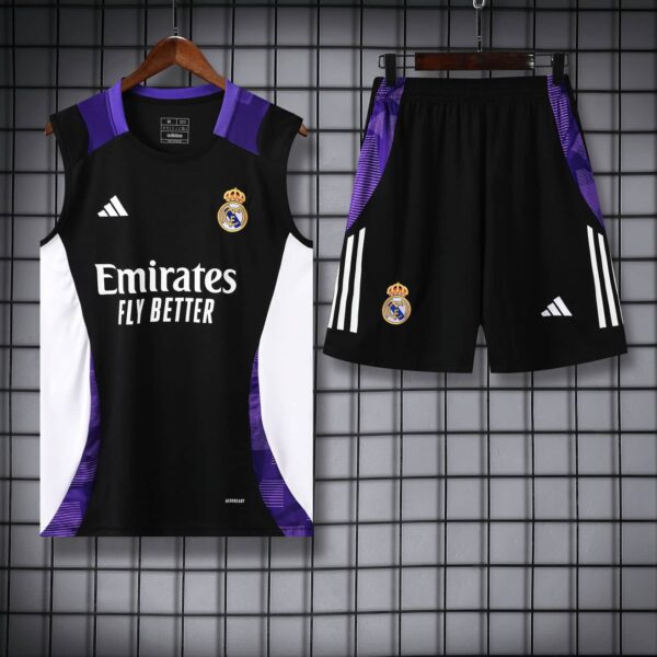 Real Madrid 2024-25 Black Purple Vest Training Kit - Image 3