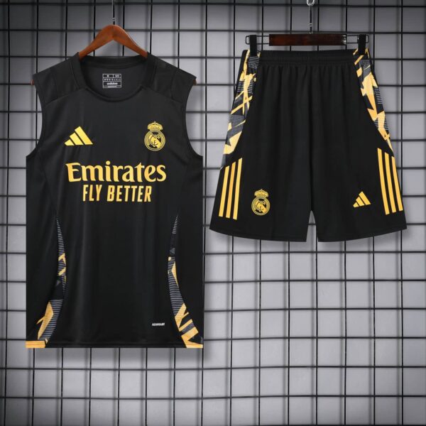 Real Madrid 2024-25 Black Yellow Vest Training Kit - Image 3