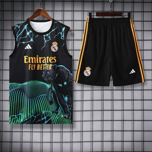 Real Madrid 2024-25 Green Panther Vest Training Kit - Image 3