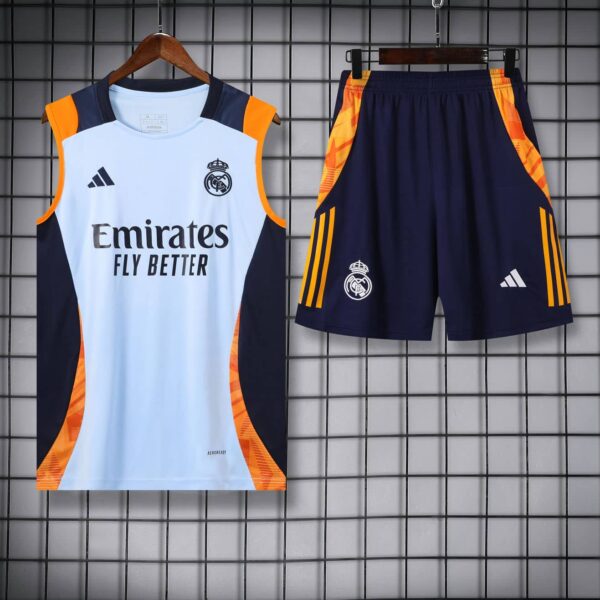 Real Madrid 2024-25 Light Blue Vest Training Kit - Image 3