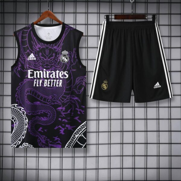 Real Madrid 2024-25 Purple Dragon Vest Training Kit - Image 3