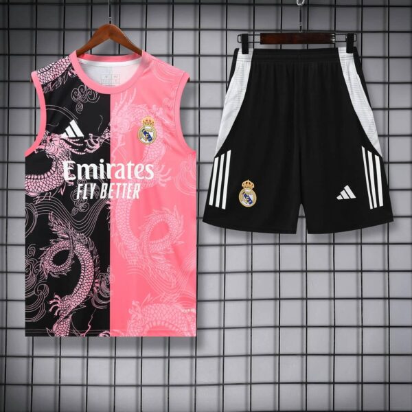 Real Madrid 2025-26 Pink Dragon Vest Training Kit - Image 3