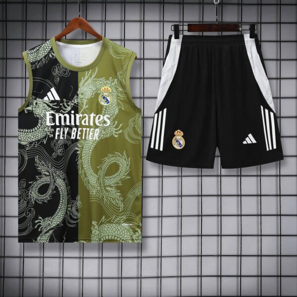 Real Madrid 2025-26 Green Dragon Vest Training Kit - Image 3
