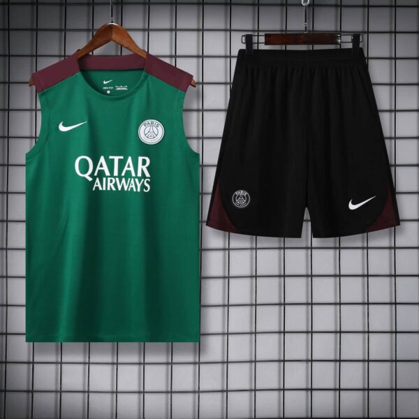 PSG 2024-25 Green Burgundy Vest Training Kit - Image 3
