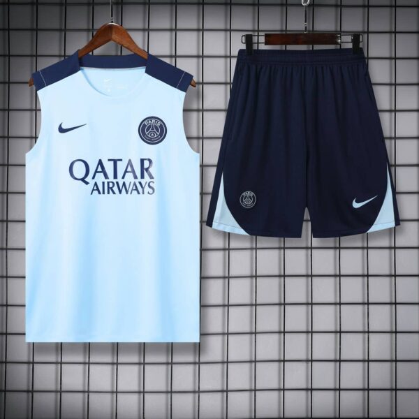 PSG 2024-25 Light Blue Vest Training Kit - Image 3