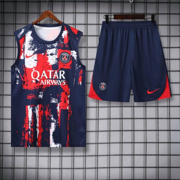 PSG 2024-25 Navy Red White (Brush Edition) Vest Training Kit - Image 3