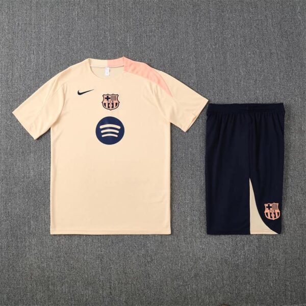 Barcelona 2025-26 Beige Short Sleeve Training Kit - Image 3