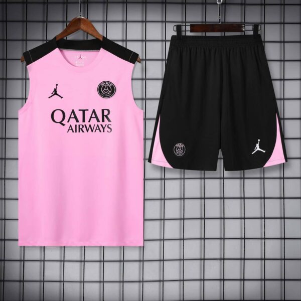 PSG Jordan 2024-25 Pink Black Vest Training Kit - Image 3