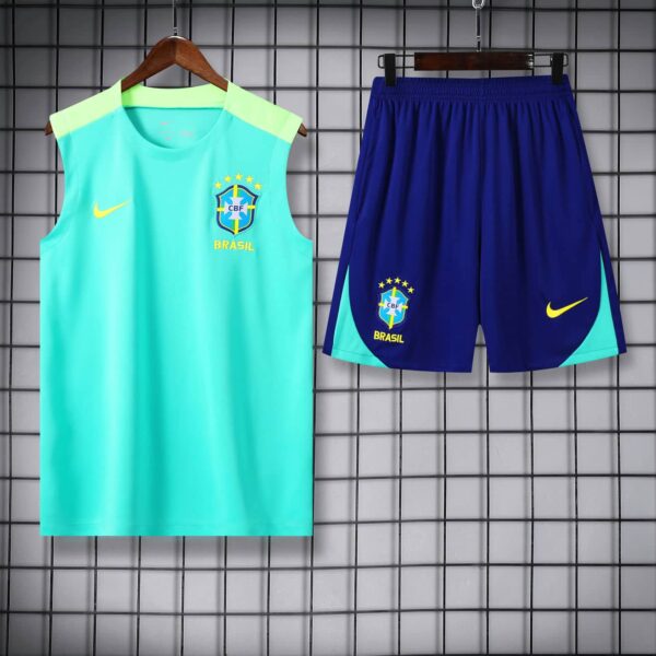 Brazil 2024-25 Cyan and Blue Vest Training Kit - Image 3