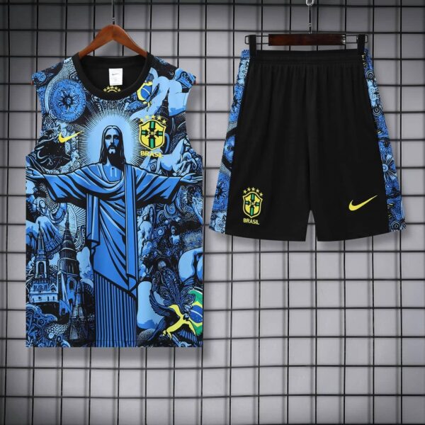Brazil 2025-26 Blue Jesus Graphic Vest Training Kit - Image 3