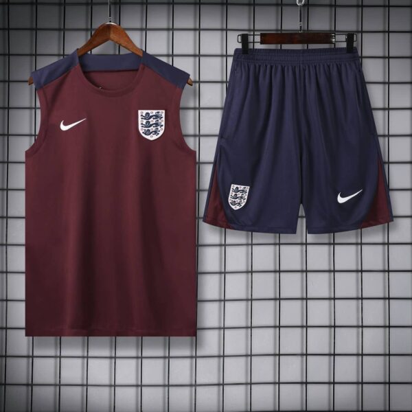 England 2024-25 Maroon Navy Vest Training Kit - Image 3