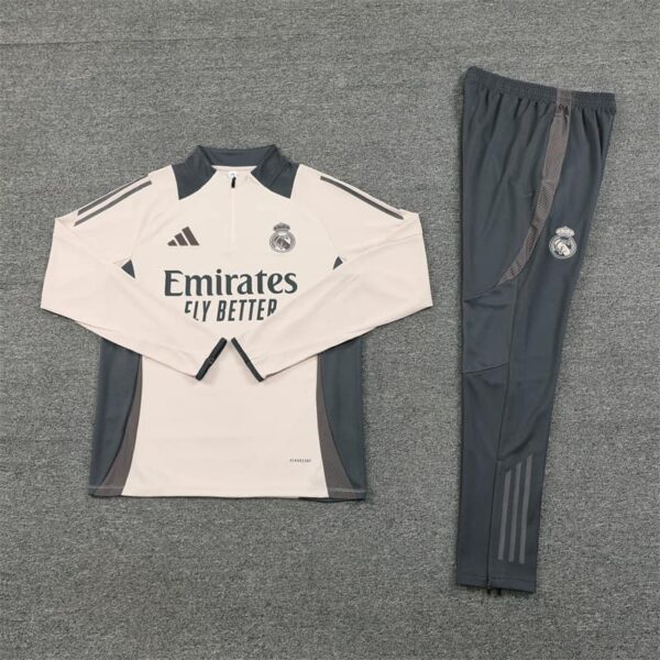 Real Madrid 2024-25 Apricot Half Zip Long Sleeve Training Kit - Image 3
