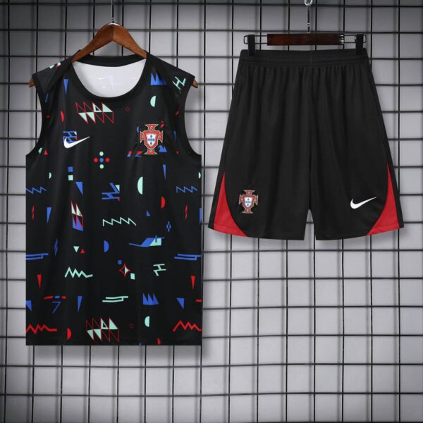 Portugal 2024-25 Abstract Black Vest Training Kit - Image 3