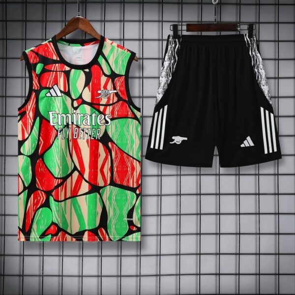 Arsenal 2025-26 Red Green Beige (Pattern Edition) Vest Training Kit - Image 3