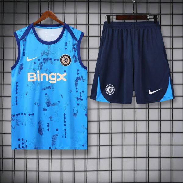 Chelsea 2024-25 Sky Blue Pattern Vest Training Kit - Image 3
