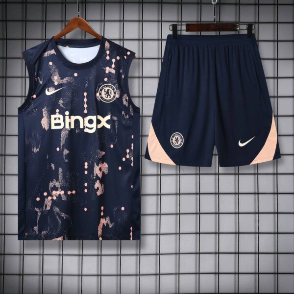 Chelsea 2025-26 Navy Pink Dot Vest Training Kit - Image 3