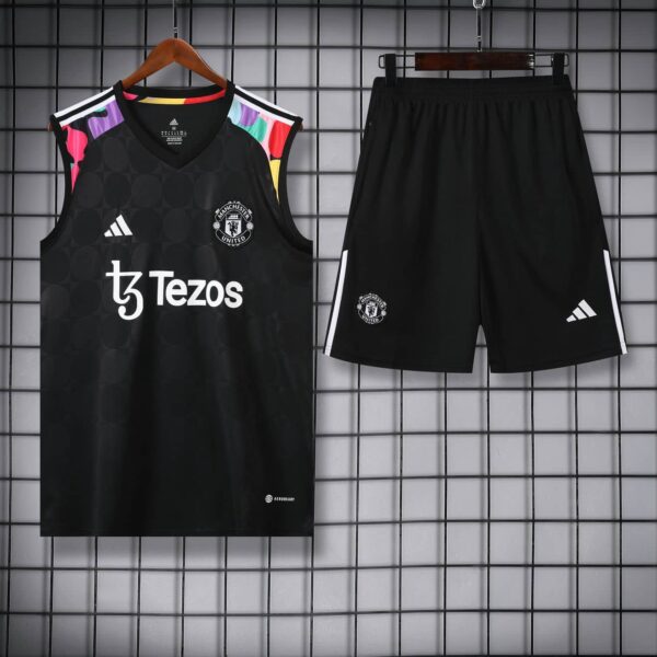 Manchester United 2024-25 Black Rainbow Vest Training Kit - Image 3