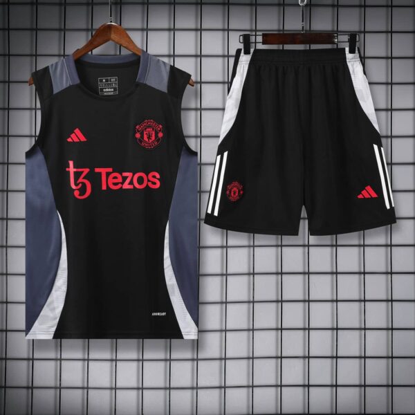 Manchester United 2024-25 Black Red Vest Training Kit - Image 3