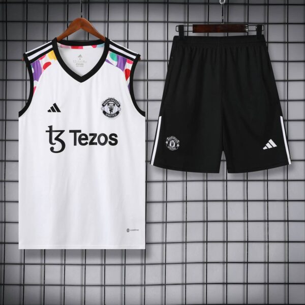Manchester United 2024-25 White Rainbow Vest Training Kit - Image 3