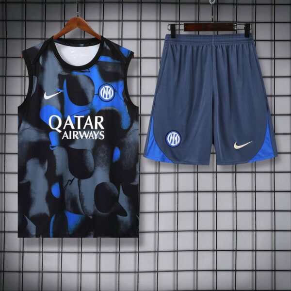 Inter Milan 2024-25 Black and Blue Camouflage Vest Training Kit - Image 3
