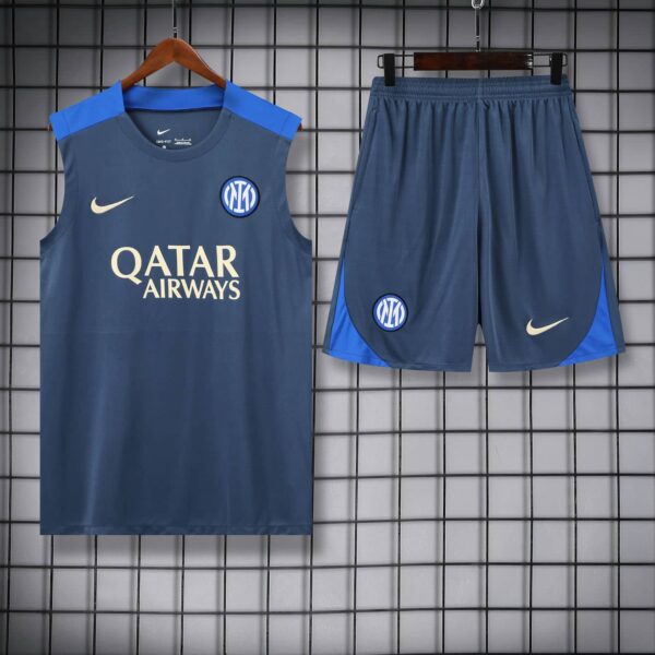 Inter Milan 2024-25 Dark Blue Vest Training Kit - Image 3