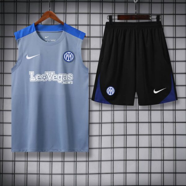 Inter Milan 2024-25 Grey and Blue Vest Training Kit - Image 3