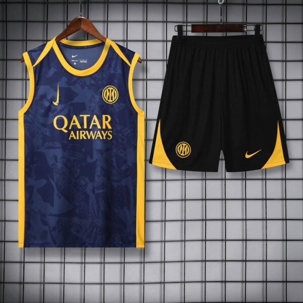 Inter Milan 2025-26 Navy and Yellow Vest Training Kit - Image 3