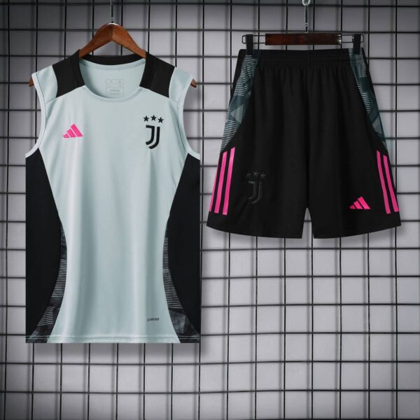 Juventus 2024-25 Light Blue Black Vest Training Kit - Image 3