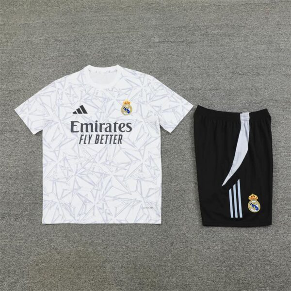Real Madrid 2024-25 White Grey (Camo Edition) Short Sleeve Training Kit - Image 3