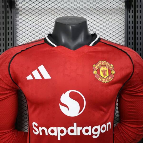 Manchester United 2025-26 Home Long Sleeve Jersey Player Version - Image 3