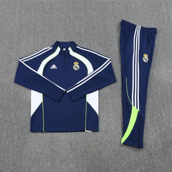 Real Madrid 2025-26 Royal Blue Half Zip Long Sleeve Training Kit - Image 3