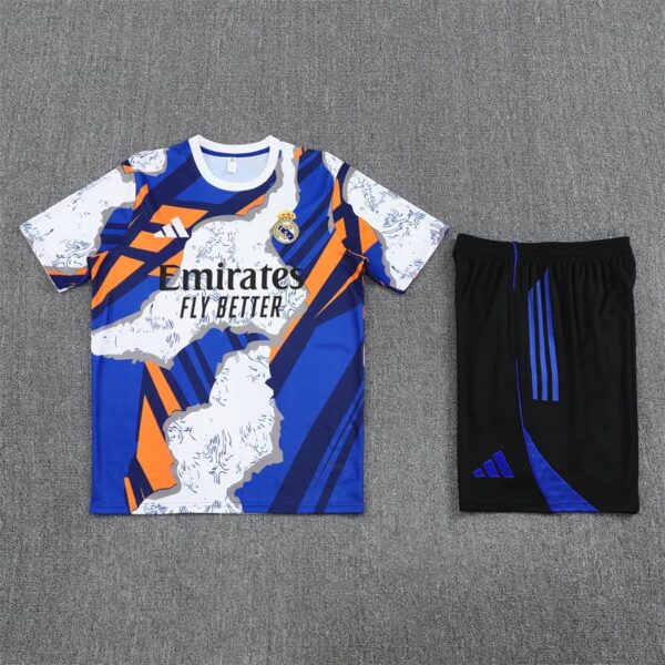 Real Madrid 2025-26 Yellow Blue (Camo Edition) Short Sleeve Training Kit - Image 3