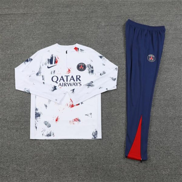 PSG 2024-25 White (Camo Edition) Half Zip Long Sleeve Training Kit - Image 3