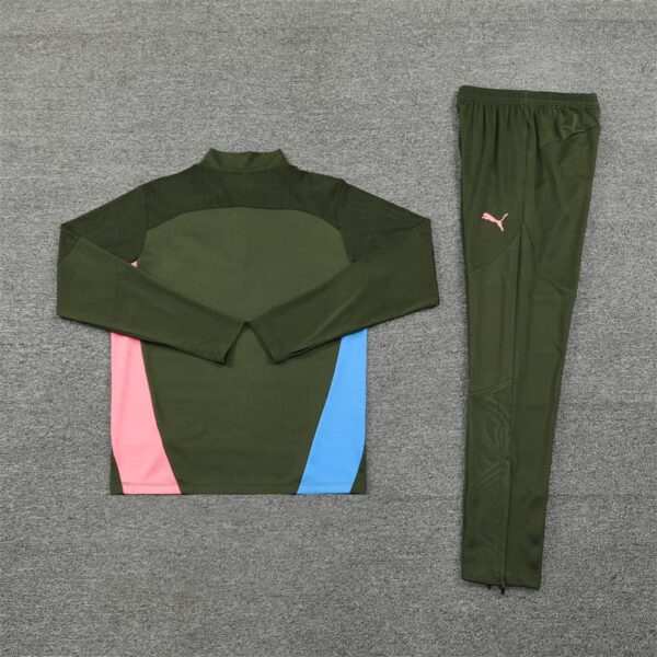Manchester City 2024-25 Army Green Half Zip Long Sleeve Training Kit - Image 4